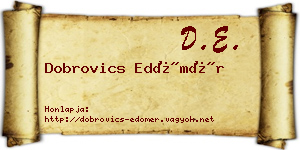 Dobrovics Edömér névjegykártya